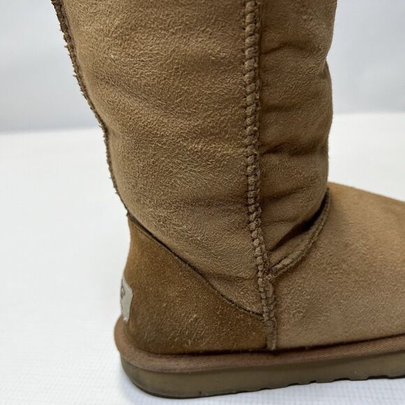 UGG Women's Tularosa Knit Detachable Knit Collar Boots Chestnut Brown Sz 7 3178 - Picture 12 of 16